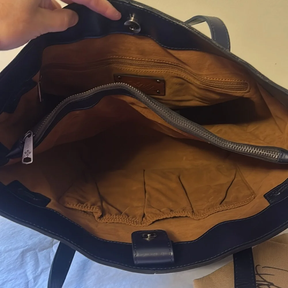 Patricia Nash Ocean Blue Leather Tote Bag, new - Picture 6 of 13